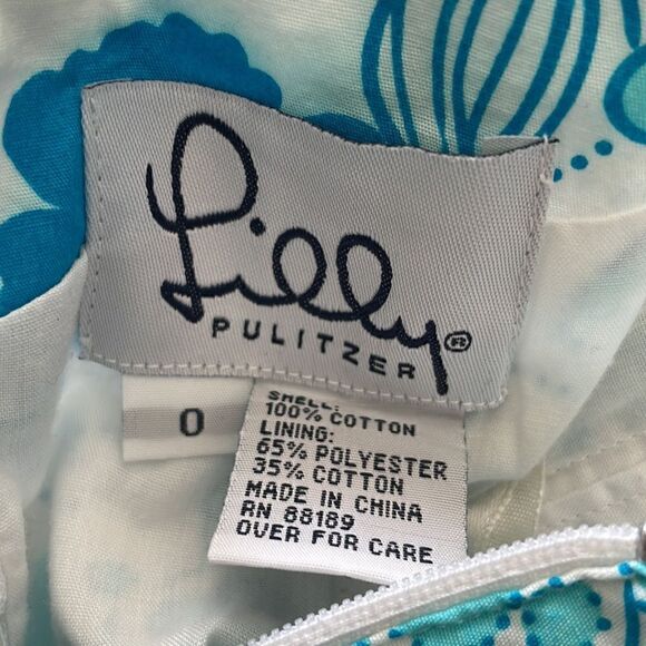 Strapless Lilly Pulitzer Blue Floral Dress - Picture 6 of 6